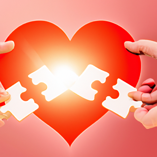 An image depicting two hands gently holding a heart-shaped puzzle, each piece representing personal values and beliefs