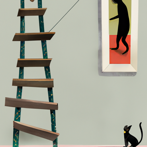 An image showcasing the superstition of walking under a ladder