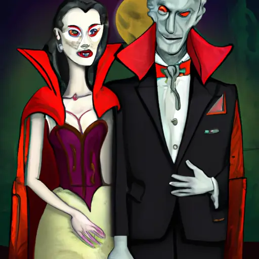 An image showcasing classic horror couple costume ideas for Halloween