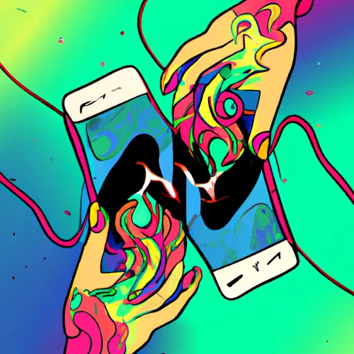 Nt image depicting two hands, one representing Gemini, the other a heart-shaped phone, with colorful lines intertwining