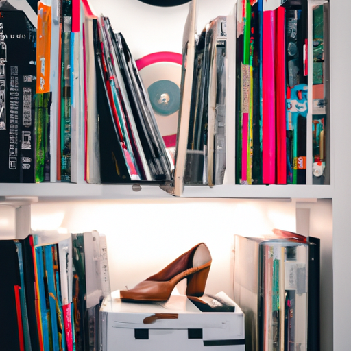 An image of a meticulously organized closet, filled with designer shoes, a collection of vintage vinyl records, and a stack of travel guidebooks, showcasing the unique personality and lifestyle insights that can be gleaned from one's spending habits