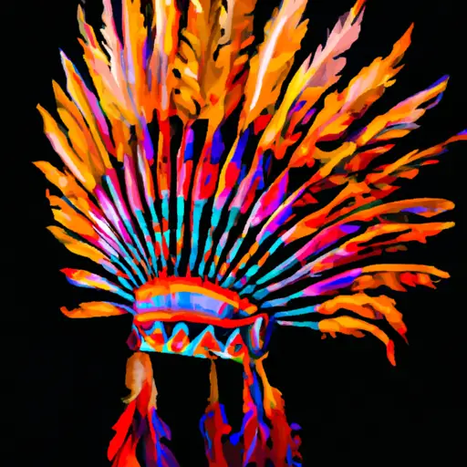 An image depicting a Native American headdress adorned with vibrant feathers, evoking the rich historical significance of feathers in Native American culture