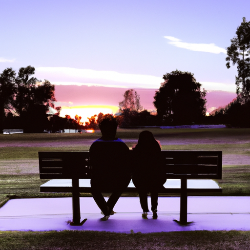 An image depicting a couple sitting back-to-back on a desolate bench, their body language distant and disconnected