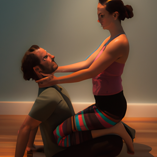 An image capturing the serene atmosphere of a partner yoga class