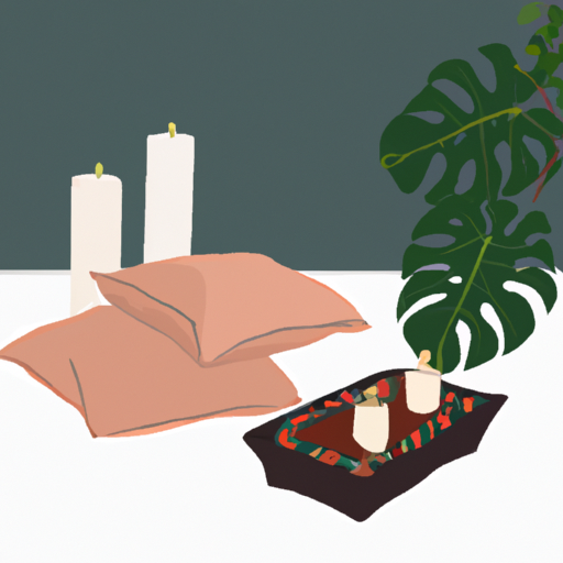 An image that showcases a serene corner of a home, adorned with plants, candles, and a cozy meditation cushion, inviting readers to visualize their own sacred space for spiritual connection and reflection