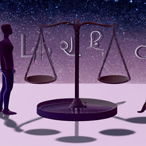 An image showcasing a Libra constellation with a man's silhouette subtly blended within it