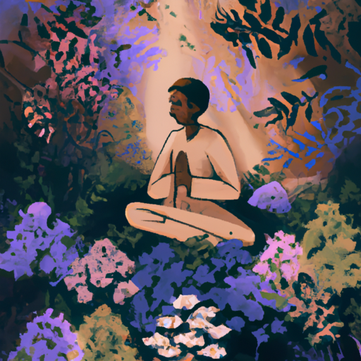 An image showcasing a serene setting, with a person peacefully meditating amidst a lush garden, surrounded by blooming flowers, as sunlight gently filters through the leaves, symbolizing the importance of self-love and self-care in manifesting love into one's life
