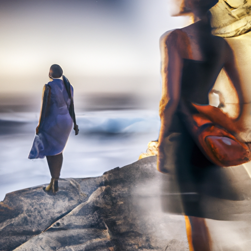 An image featuring a woman confidently walking away from a blurred, disinterested figure
