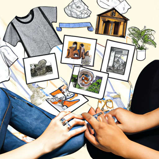 An image depicting a couple sitting together, holding hands, surrounded by symbols of their future plans like a house, baby clothes, travel brochures, and a family tree, evoking the essence of contemplating family and future in marriage