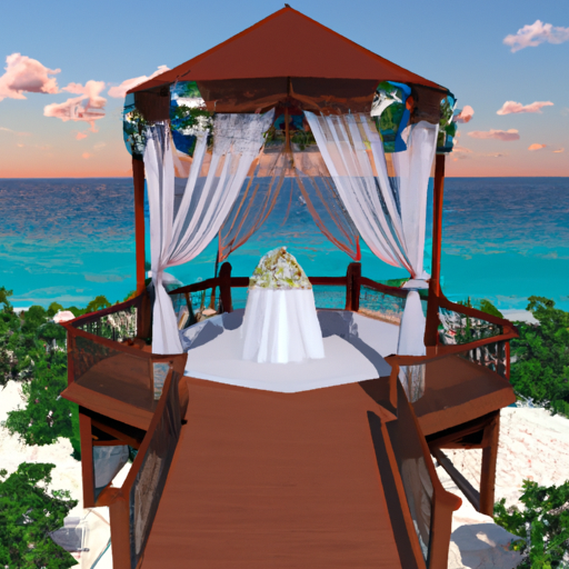 An image showcasing a breathtaking beachfront wedding venue in the USA