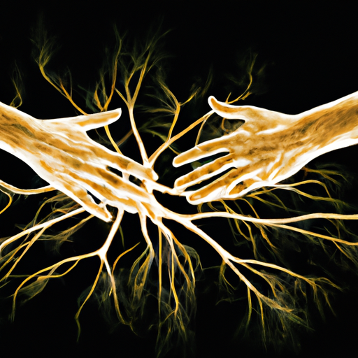 An image depicting two interconnected hands, symbolizing a point relationship contract
