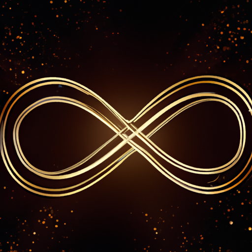 An image featuring a sleek, intertwined infinity symbol formed by delicate, golden lines