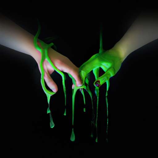 An image showing two intertwined hands, one dripping with venomous green liquid, the other desperately reaching for help