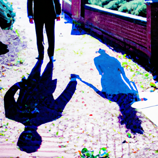 An image that portrays a couple walking hand in hand, leaving behind a shadowy silhouette of their past life