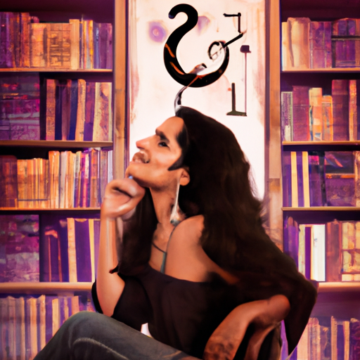 An image capturing the essence of a witty and intellectually engaging woman, surrounded by books, engaging in a lively conversation, with hints of duality and curiosity, to represent the desires of a man with a Gemini Moon Sign