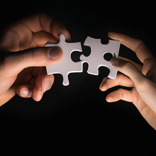 An image showcasing two hands entwined with interlocking puzzle pieces, symbolizing the intricate nature of trust