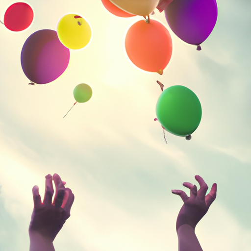 An image showcasing a pair of hands releasing colorful balloons into the sky, symbolizing the liberation and emotional freedom gained by letting go of expired friendships