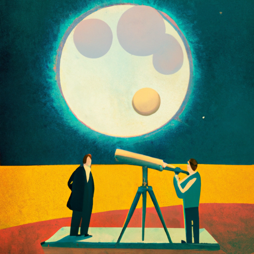 An image showcasing a scientist examining a celestial body through a telescope, contrasting with an astrologer gazing at the night sky, symbolizing the clash between empirical evidence and personal beliefs in astronomy and astrology