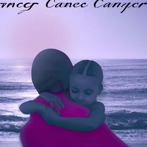 An image depicting a nurturing Cancer sibling surrounded by a serene ocean backdrop, cradling a younger sibling in their arms, symbolizing their innate ability to provide emotional support and protectiveness