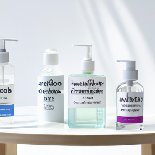 An image showcasing a diverse array of hand sanitizers catered to sensitive skin