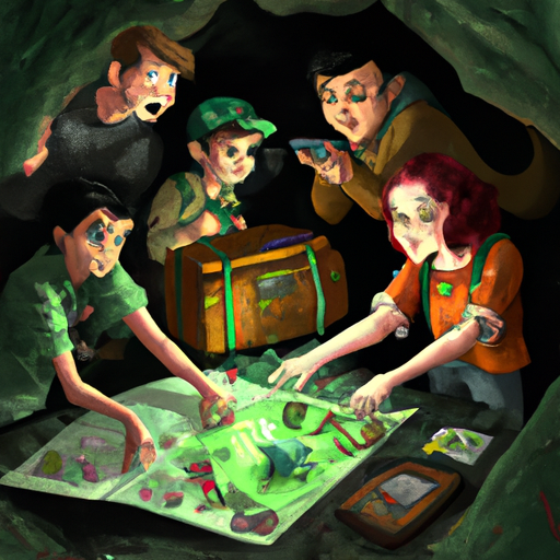 An image showcasing a group of friends immersed in a thrilling cooperative adventure game, their faces lit up with excitement as they strategize together, embarking on an epic quest filled with treacherous landscapes and mythical creatures