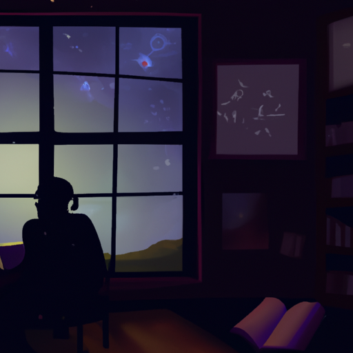 An image showcasing a dimly lit room with a solitary figure engrossed in a book, while distant constellations faintly illuminate the night sky outside the window, symbolizing the introspective nature of the most anti-social zodiac signs