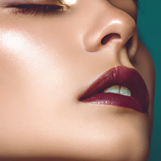 An image featuring a close-up of a model's face, beautifully enhanced with a sheer layer of natural-looking makeup