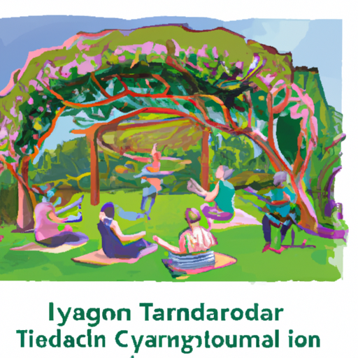 An image capturing a vibrant garden filled with people of all ages joyfully tending to plants, engaging in yoga, meditating under a serene tree, playing musical instruments, and laughing together, showcasing the surprising activities that promote longevity