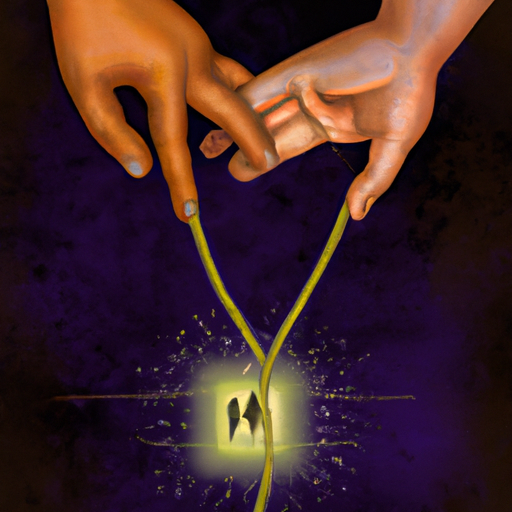 An image depicting two people holding hands, while a glowing golden thread weaves around them, symbolizing the 'Golden Rules' of Facebook relationship etiquette