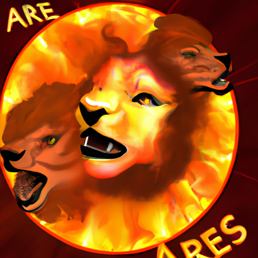 An image showcasing a passionate lion roaring fiercely under a scorching sun, while a group of confident zodiac signs, like Aries and Sagittarius, bask in the radiance, unphased by Leo's intense energy