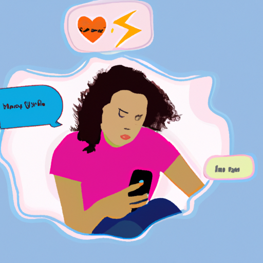 a fleeting moment of frustration: a woman sitting by her phone, her face a mix of hope and disappointment; meanwhile, a deserted chat bubble floats above her, symbolizing the enigmatic reasons why guys don't text back