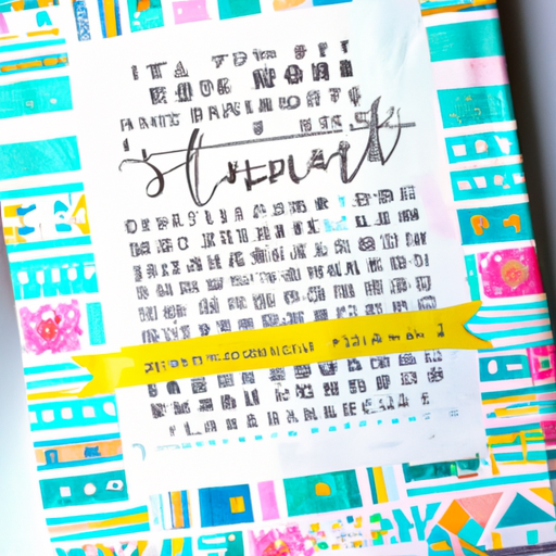 An image that showcases a cozy journal with vibrant, hand-painted pages, adorned with colorful washi tapes