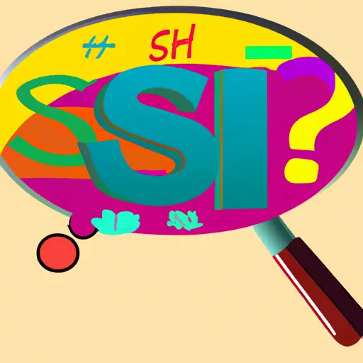 An image depicting a colorful chat bubble with the word "sus" in bold, stylized letters, surrounded by question marks, emojis, and a detective magnifying glass, symbolizing the slang's mysterious and investigative meaning