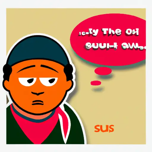 An image depicting a crewmate and an imposter from Among Us, with a speech bubble showing the word "Sus" in bold letters, representing the slang meaning