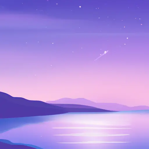 An image showcasing a serene landscape at twilight, with a Pisces constellation painted across the sky