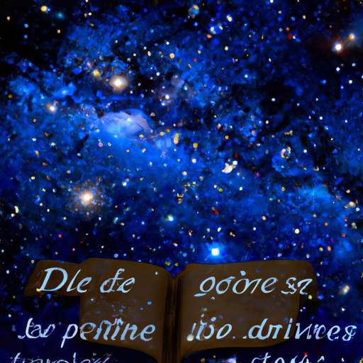 An image depicting a vibrant night sky filled with constellations, contrasting against a Bible open to a verse about seeking divine guidance