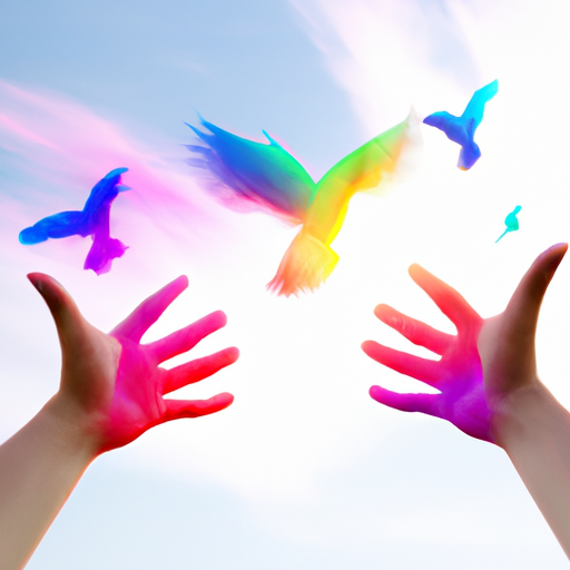 An image that showcases two hands releasing colorful birds into the sky, symbolizing the freedom of individuality in a relationship