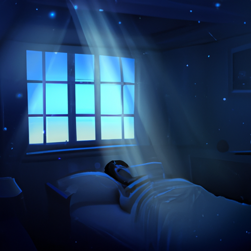 An image showcasing a serene bedroom, softly bathed in moonlight