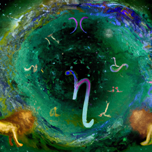 An image showcasing two opposing zodiac signs entangled in a fierce cosmic battle, surrounded by a celestial backdrop of swirling colors and ominous constellations, representing the clash of incompatible energies
